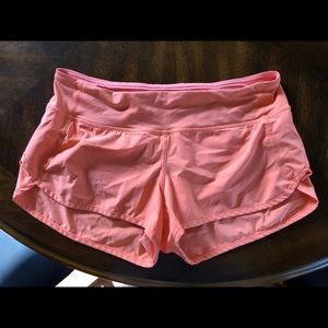 Lulu lemon speed short (true light orange)
